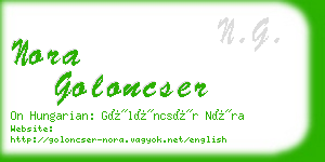 nora goloncser business card